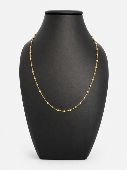 14K Gold Bead Chain Necklace