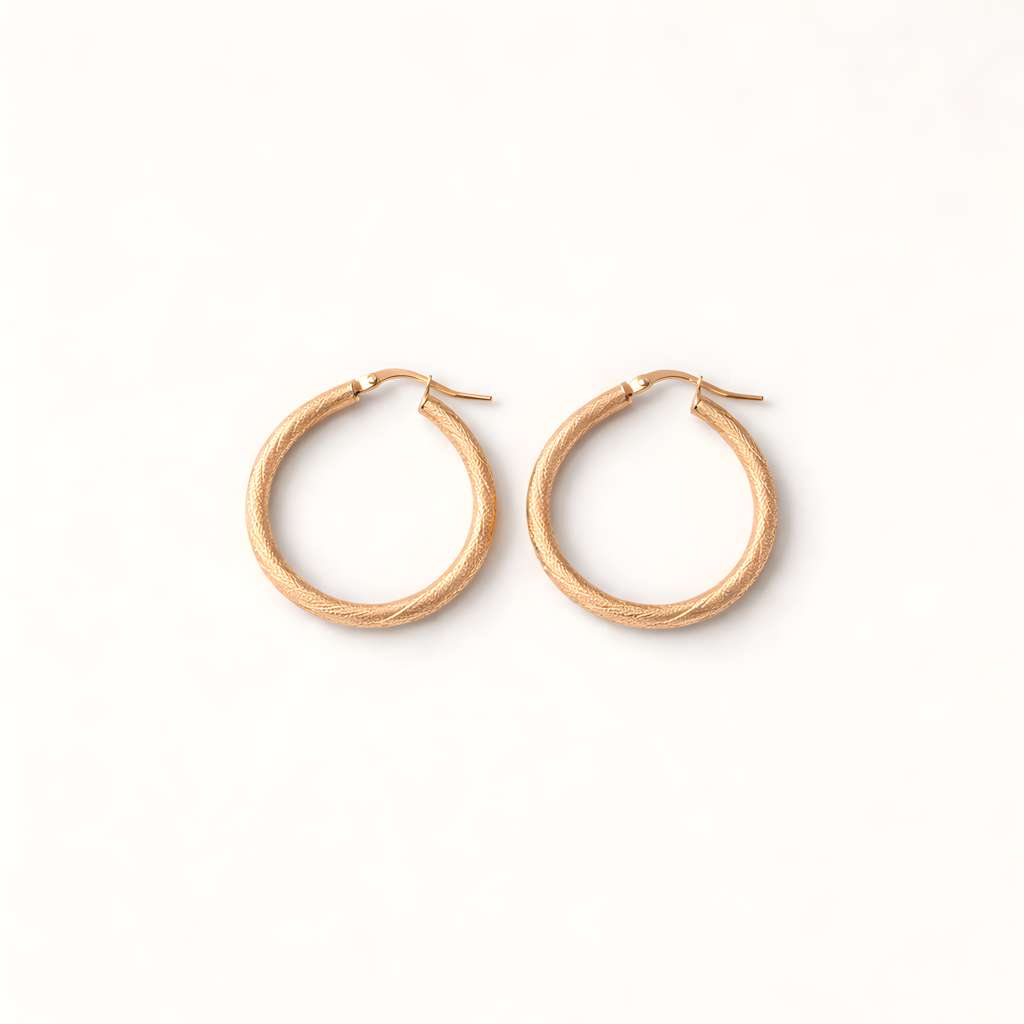 Twisted Texture Gold Hoop Earrings