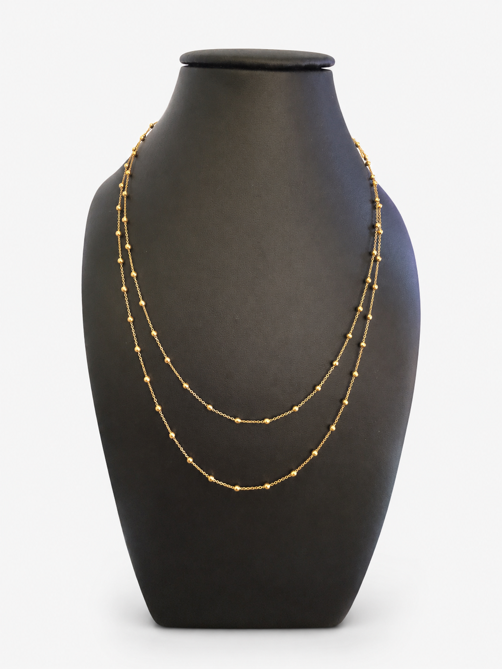 14K Gold Bead Chain Necklace