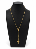 14K Gold Rosary Necklace with Crucifix