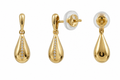 14K Gold Teardrop Earrings with CZ Accents