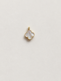 14K Gold White Trefoil Pendant