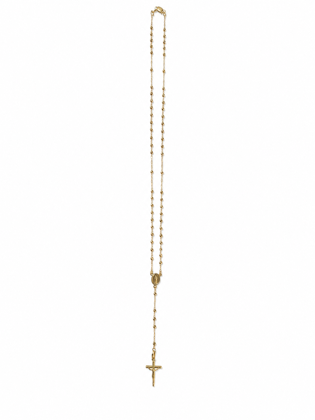 14K Gold Rosary Necklace with Crucifix