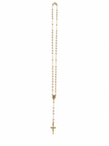 14K Gold Rosary Necklace with Crucifix
