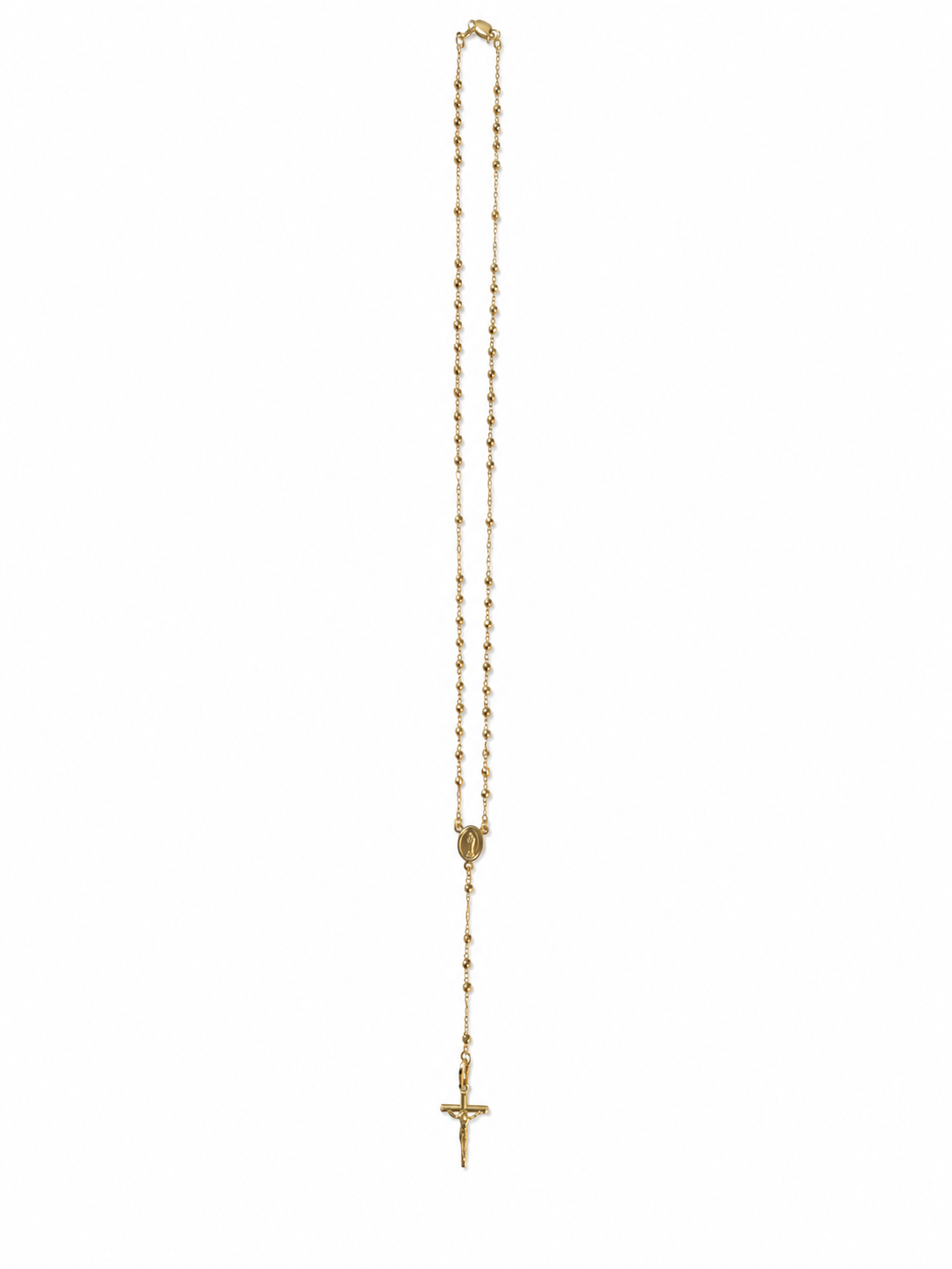 14K Gold Rosary Necklace with Crucifix