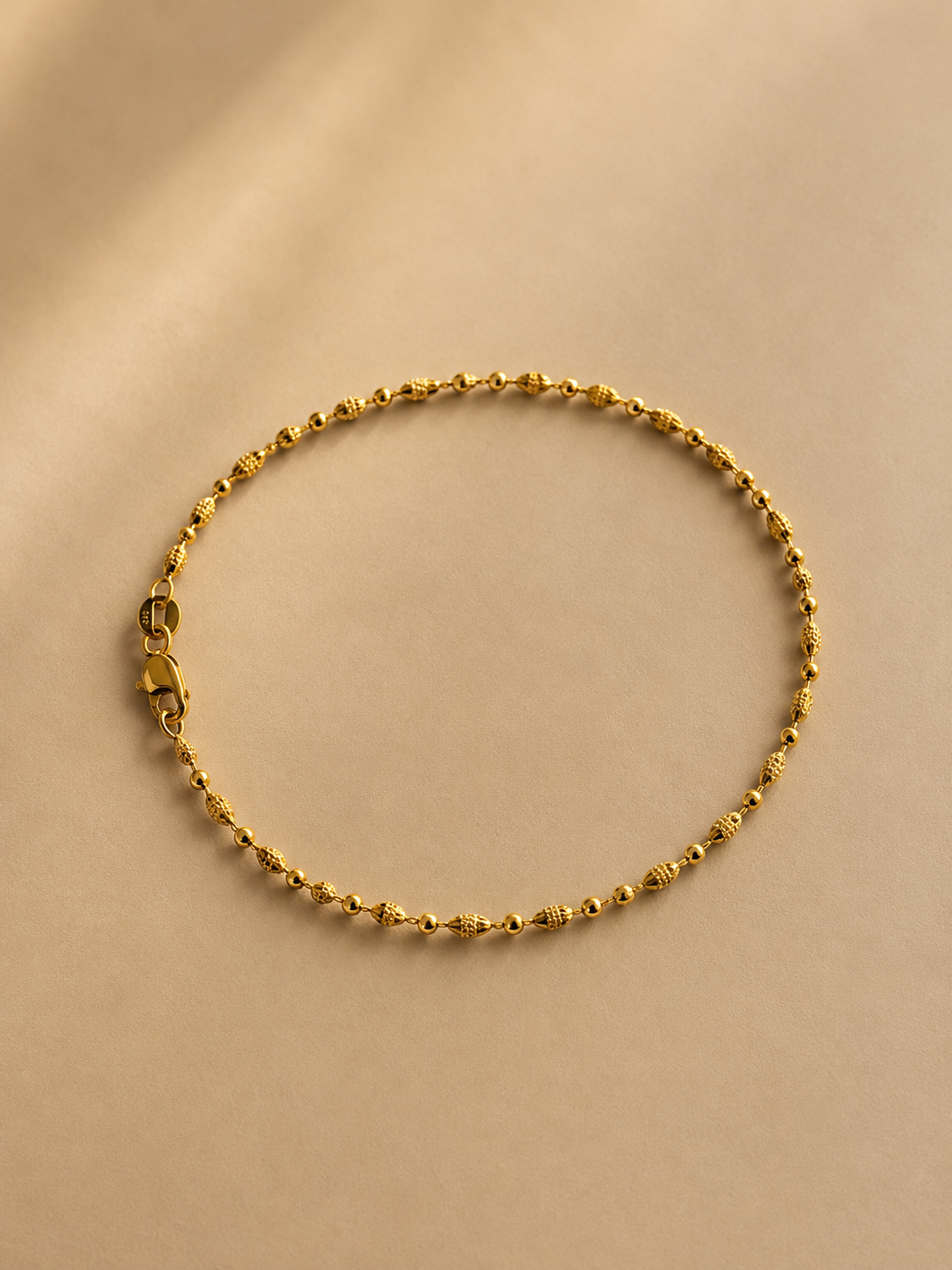 14K Gold Barrel Bead Set