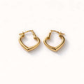 Polished Heart Gold Hoops