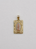 Three-Tone Virgin of Guadalupe Pendant – 14K Gold