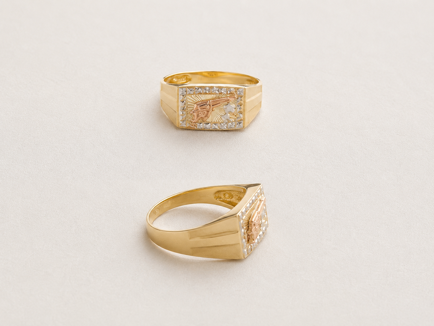 14K Gold Pistol Ring