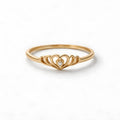 Double Heart Zirconia Ring