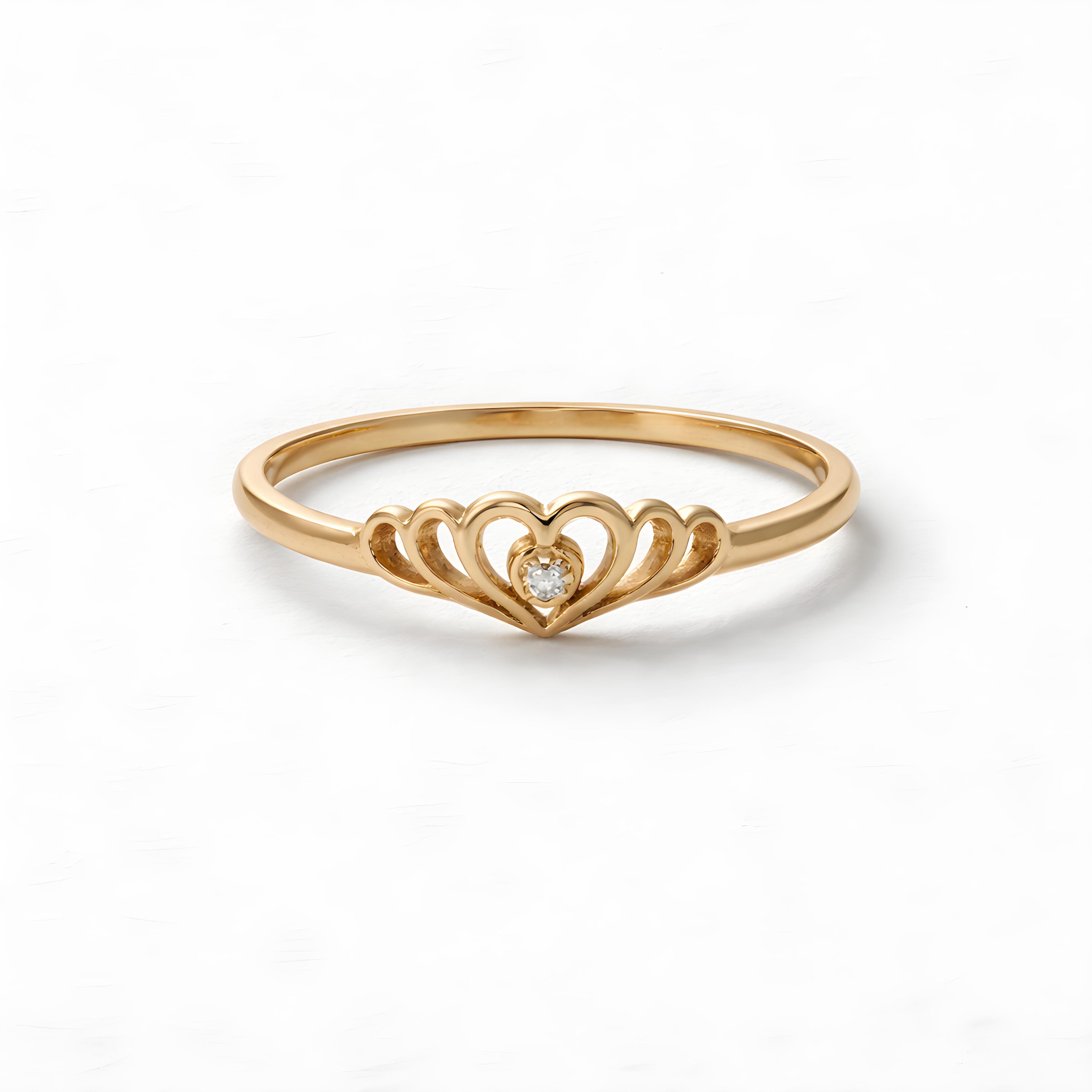 Double Heart Zirconia Ring