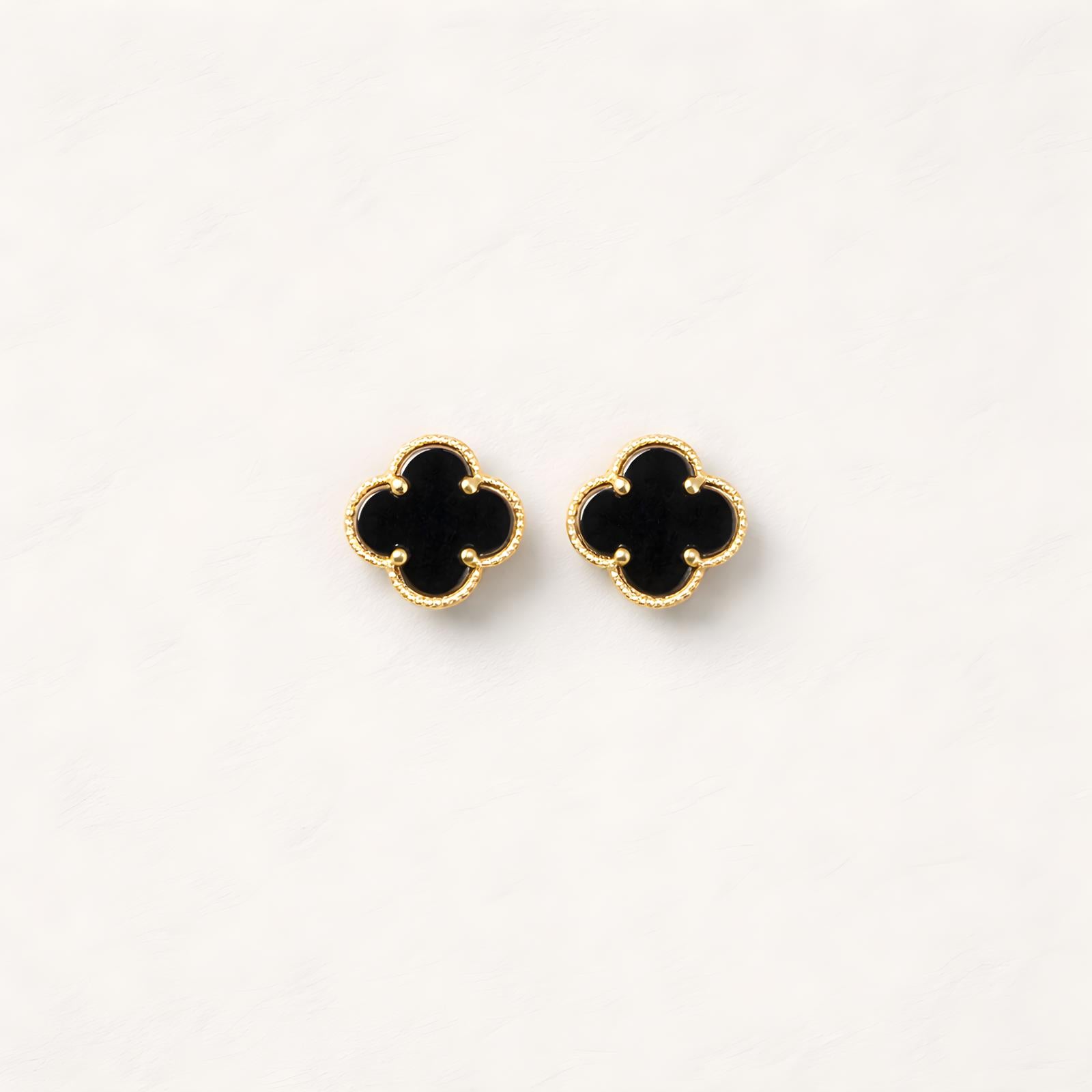 Floral Gold Stud Earrings