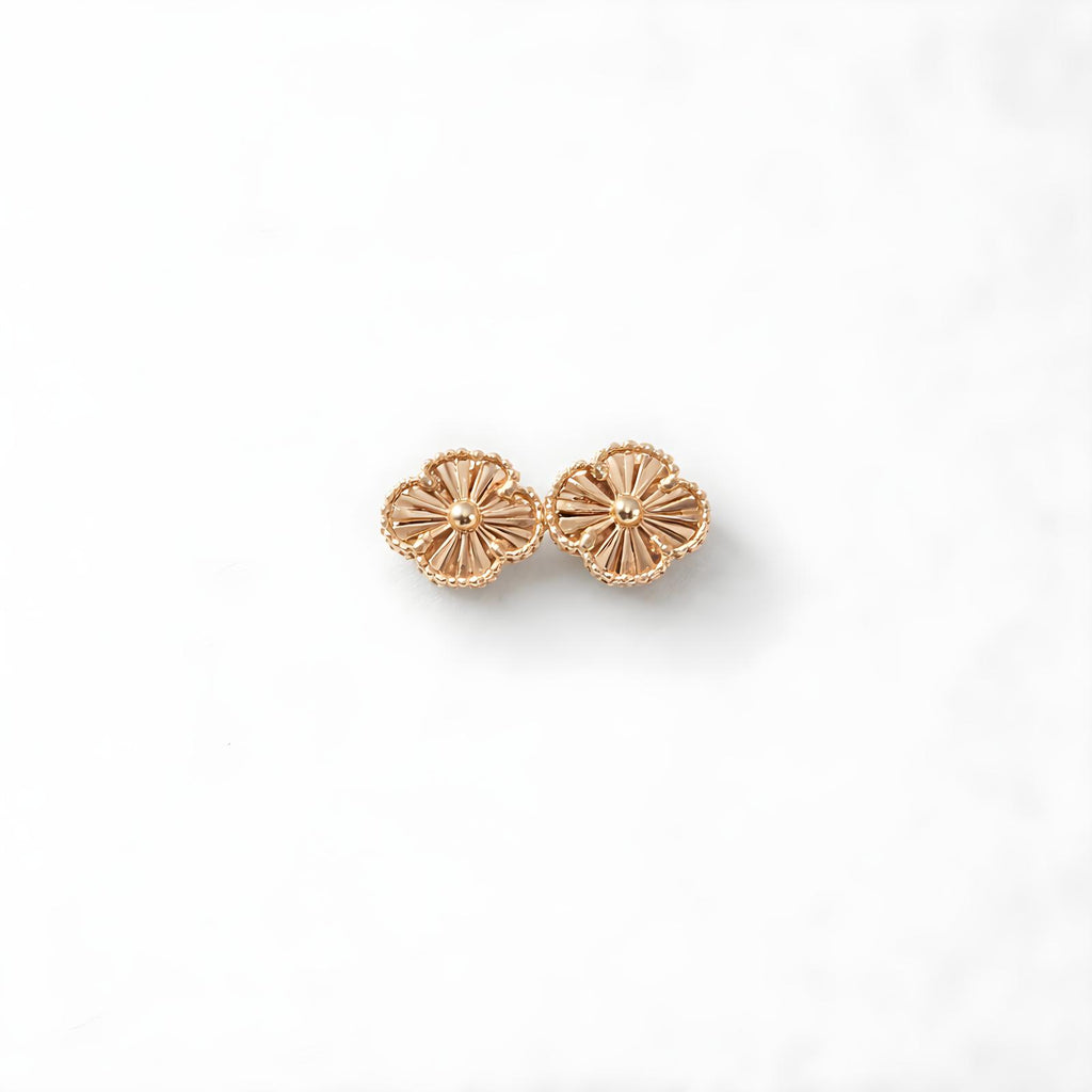 Floral Gold Stud Earrings
