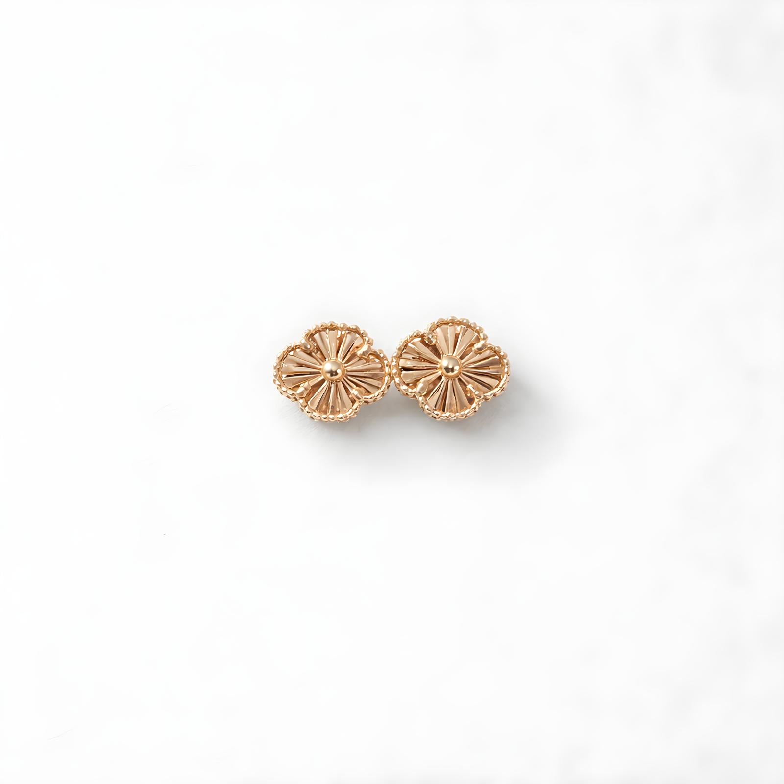 Floral Gold Stud Earrings