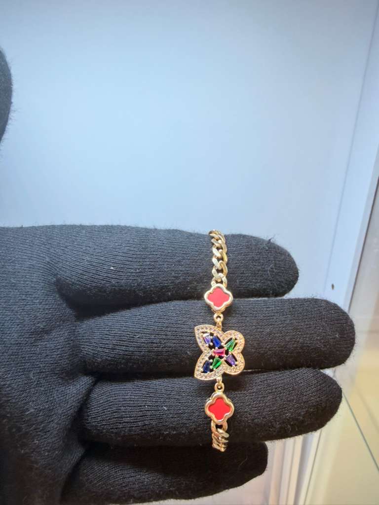 Multicolor Butterfly Gold Bracelet